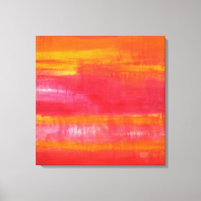 Abstract Art "SUMMER DAY" Red Yelllow Orange Canvas Print (Front)