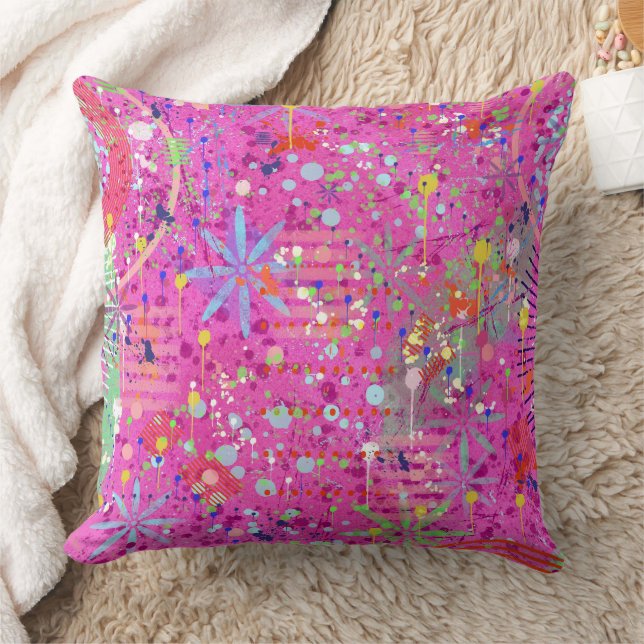 Abstract Art: Summertime Dreams Throw Pillow (Blanket)