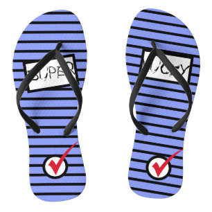 Abstract Art Super Lucky Check Mark Flip Flops