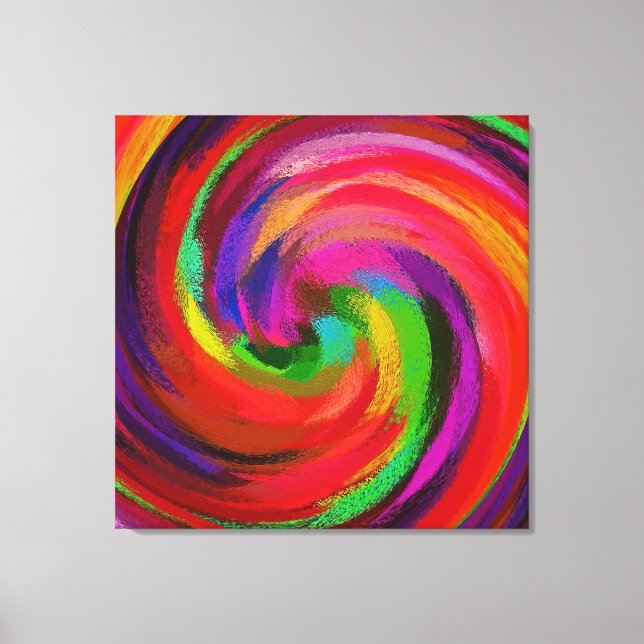 Abstract Art Swirl Colorful Paint Background Canvas Print (Front)