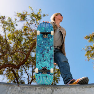 Abstract Art: Symphony on the Sea Skateboard
