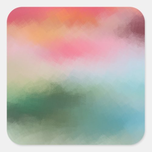 Abstract Art Template Custom Modern Colorful Blank Square Sticker