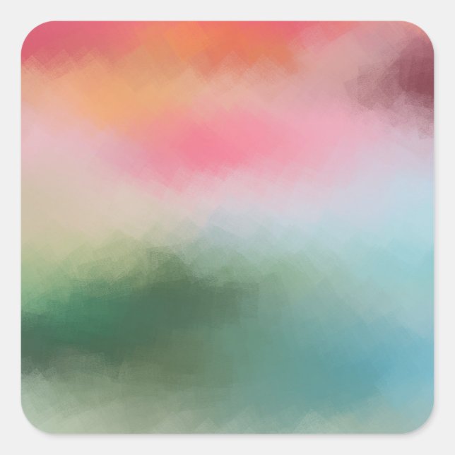 Abstract Art Template Custom Modern Colorful Blank Square Sticker (Front)
