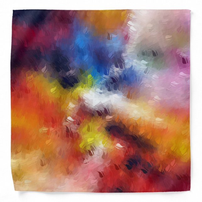 Abstract Art Template Modern Red Yellow Blue Green Bandana (Front)
