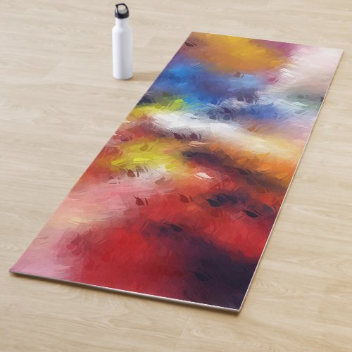 Abstract Art Template Red Orange Yellow Blue Yoga Mat
