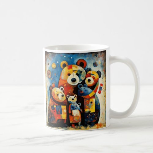 Abstract art The Bear Family Coffee Mug