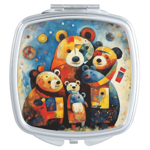 Abstract Art The Bear Family Compact Mirror