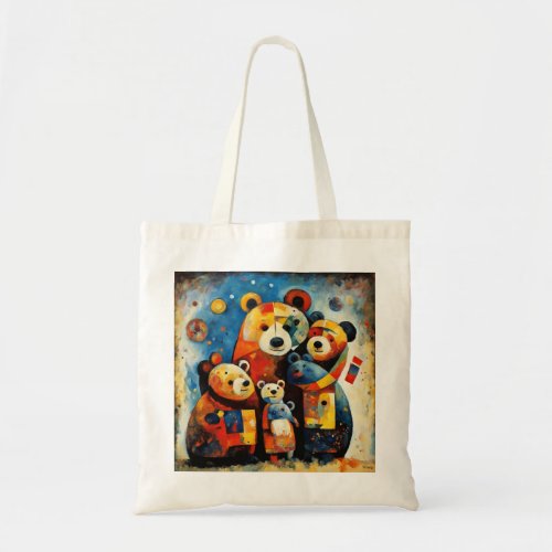 Abstract Art The Bear Family Tote Bag