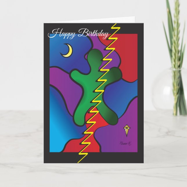 Abstract Art Themed Birthday Card (Front)