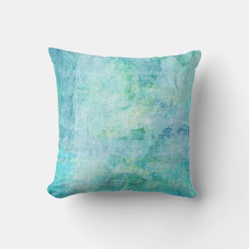 Abstract Art Throw Pillow Turquoise Aqua Blue