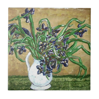 Abstract Art Tiles, Flowers on table Ceramic Tile