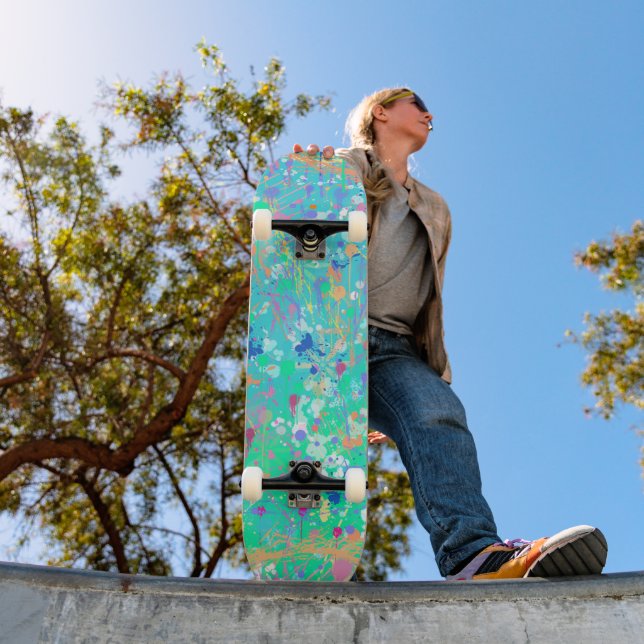 Abstract Art: Tiny Sea Creatures  Skateboard (Outdoor 1)