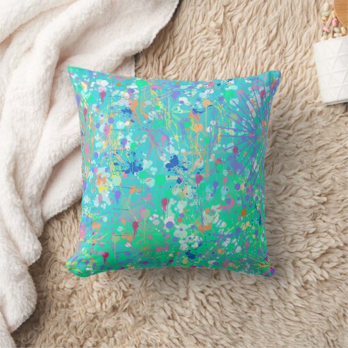 Abstract Art: Tiny Sea Creatures  Throw Pillow