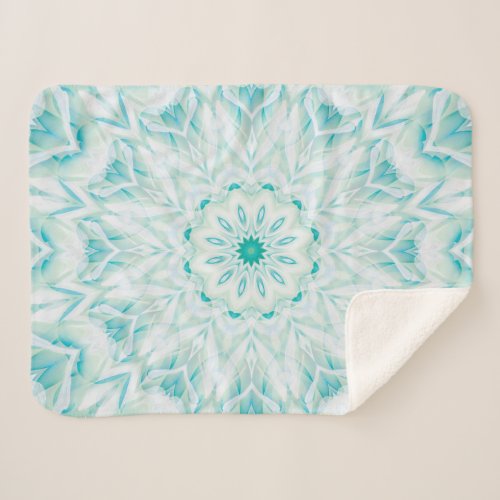 Abstract Art Transparent Mint Mandala Sherpa Blanket