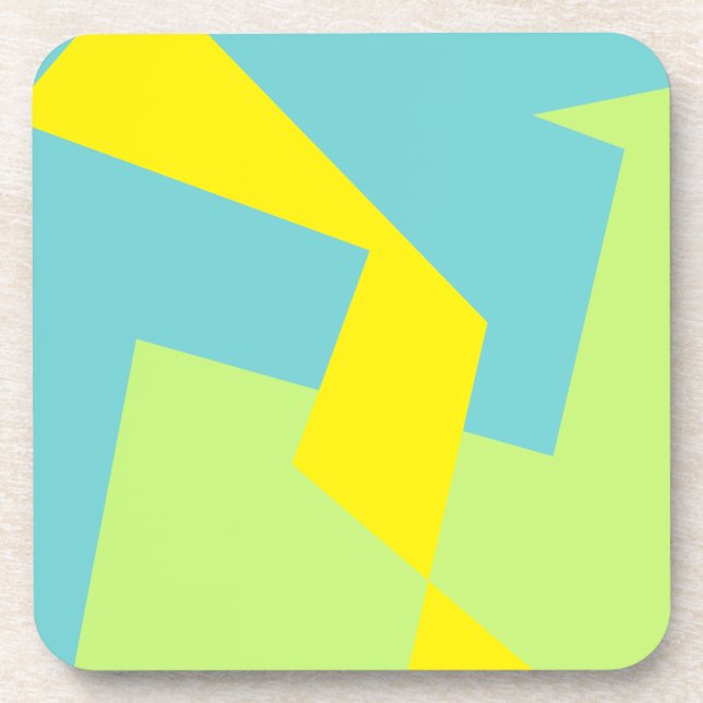 Abstract Art Turquoise Blue Green Beverage Coaster (Front)