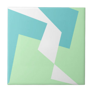 Abstract Art Turquoise Blue Green Ceramic Tile