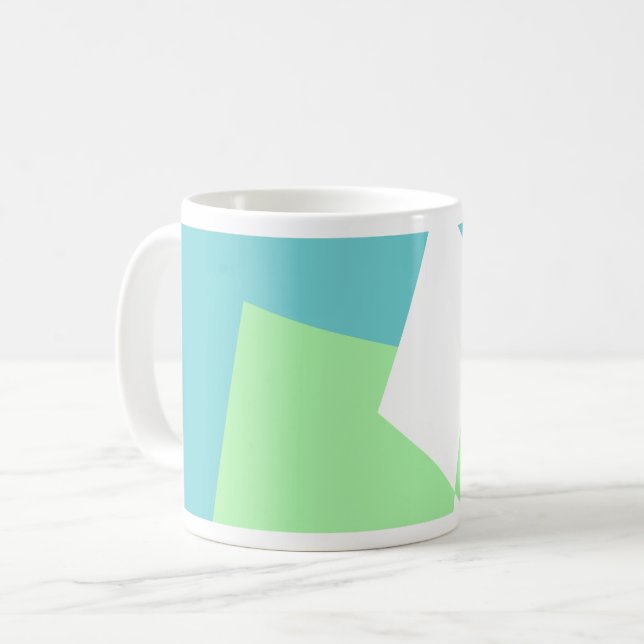 Abstract Art Turquoise Blue Green Coffee Mug (Front Left)