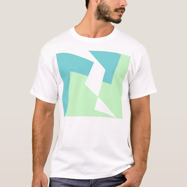 Abstract Art Turquoise Blue Green T-Shirt (Front)