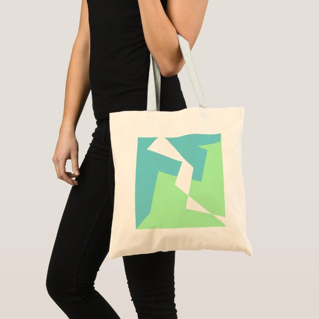 Abstract Art Turquoise Blue Green Tote Bag (Front (Product))