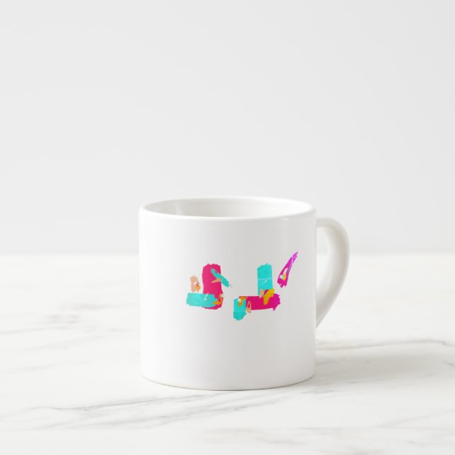 Abstract Art Turquoise Espresso Coffee Mug Cup (Front Right)