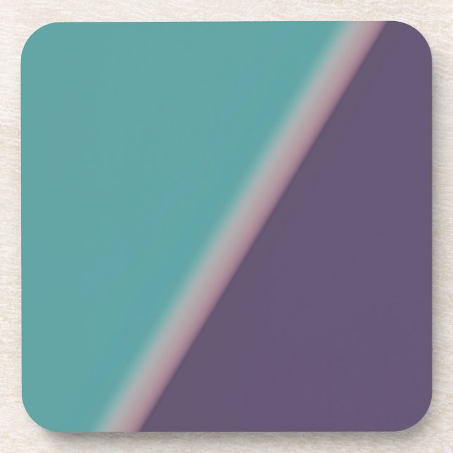 Abstract Art Turquoise Purple Beverage Coaster (Front)