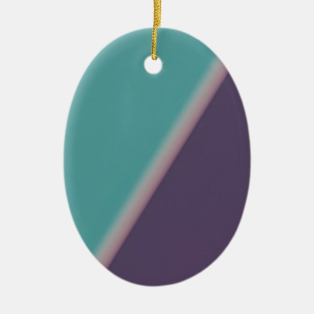 Abstract Art Turquoise Purple Ceramic Ornament (Front)
