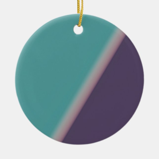 Abstract Art Turquoise Purple Ceramic Ornament (Front)