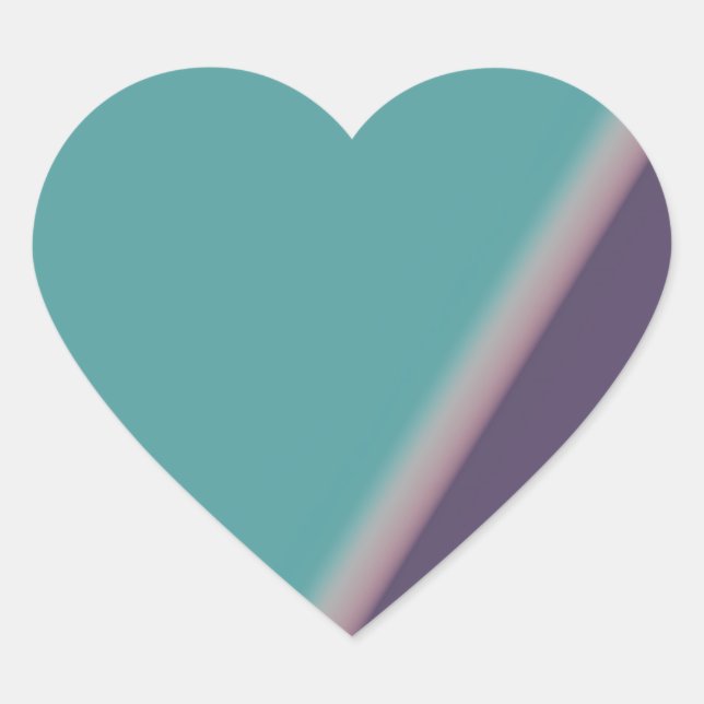 Abstract Art Turquoise Purple Heart Sticker (Front)