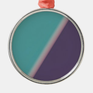 Abstract Art Turquoise Purple Metal Ornament