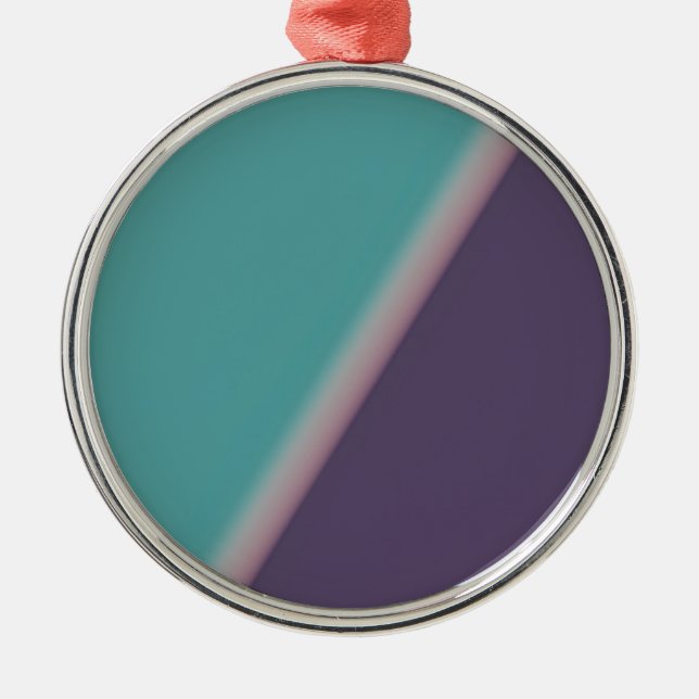 Abstract Art Turquoise Purple Metal Ornament (Front)