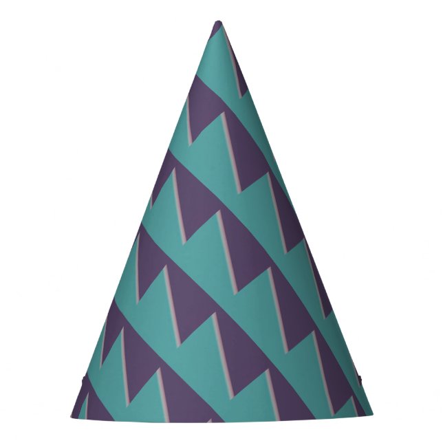 Abstract Art Turquoise Purple Party Hat (Front)