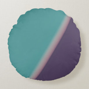 Abstract Art Turquoise Purple Round Pillow