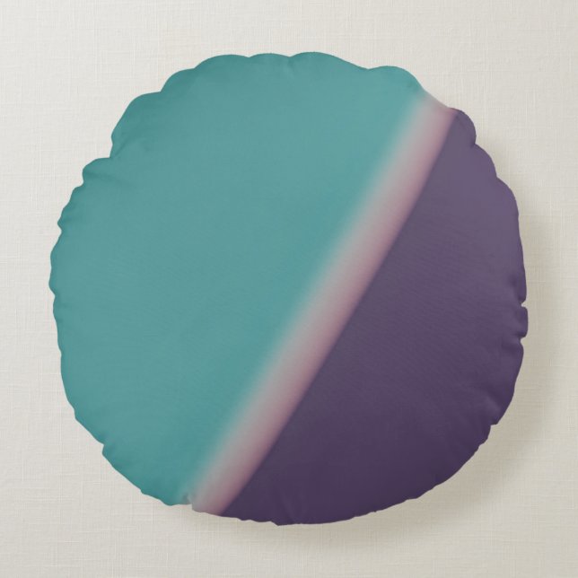 Abstract Art Turquoise Purple Round Pillow (Front)