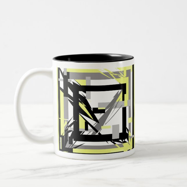 Abstract Art Two-Tone Coffee Mug (Left)