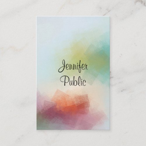 Abstract Art Typography Trendy Modern Vertical Business Card