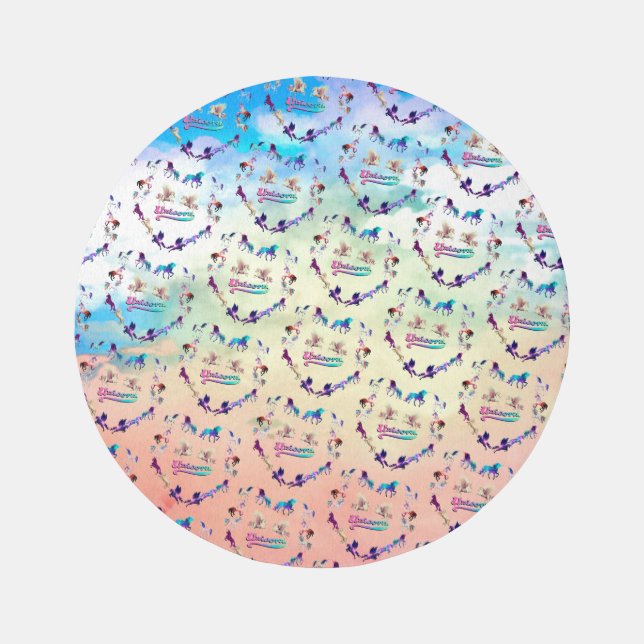 Abstract Art Unicorn Rug (Front)