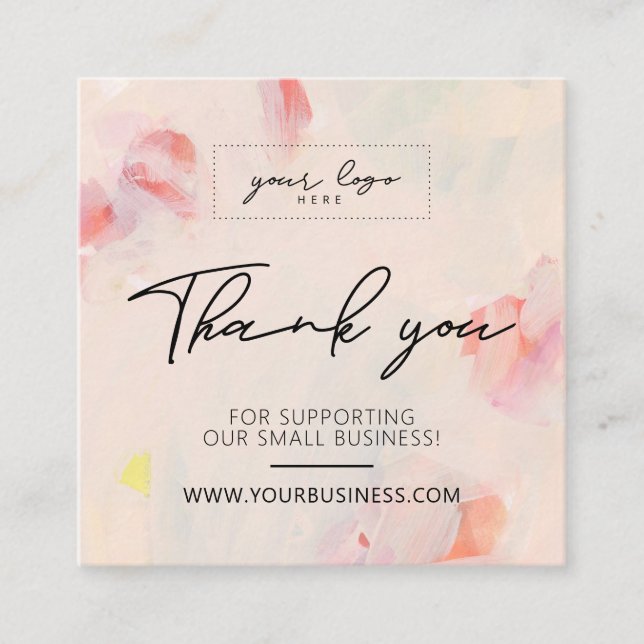 Abstract Art Unique Business Thank you Insert Card (Front)