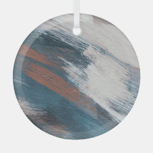 Abstract Art: Versatile Brush Strokes. Glass Ornament