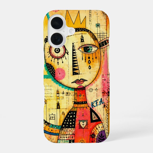 Abstract Art w/ itinials  Iphone Case (Back)