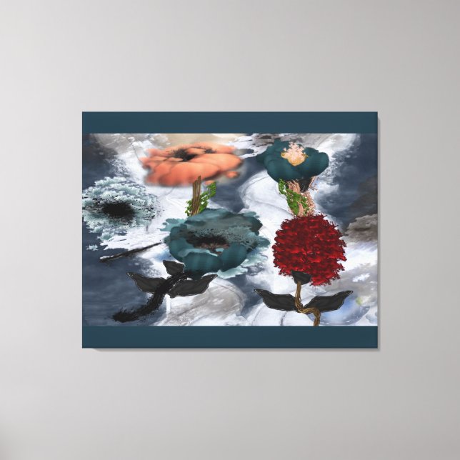 Abstract Art Watercolor Floral   Canvas Print (Front)