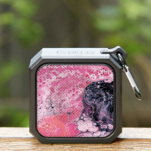Abstract Art With Acrylic Paint Pour Pink Bluetooth Speaker