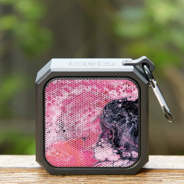 Abstract Art With Acrylic Paint Pour Pink Bluetooth Speaker (Insitu(Outdoor))