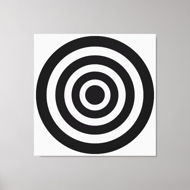 Abstract Art with Circles in Black & White Canvas  Print (Front)