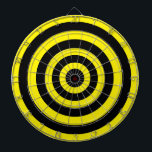 Abstract Art with Circles in Black & Yellow Dart Board<br><div class="desc">Abstract art with circle geometric shapes in black and yellow.</div>