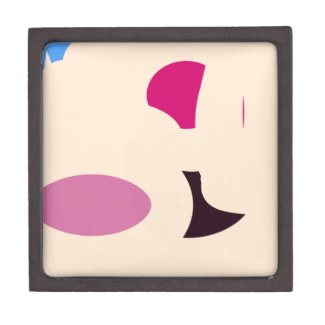 Abstract art with combination color of pink&red keepsake box