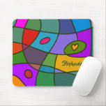 Abstract Art With Lovely Heart Mouse Pad