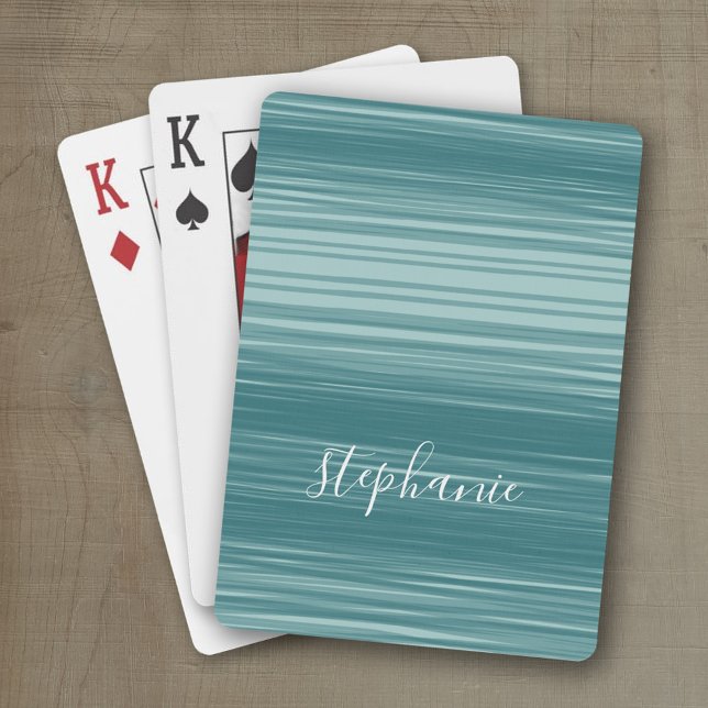 Abstract Art with Modern Script Name Poker Cards (Personalized playing cards)