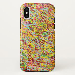 abstract art with scribble,very colorful iPhone x case