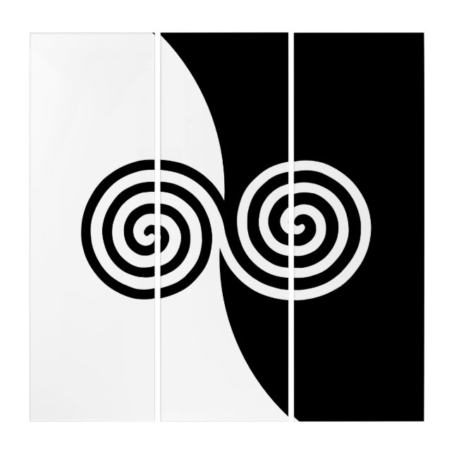 Abstract Art with Spiral Circles in Black & White (Front)