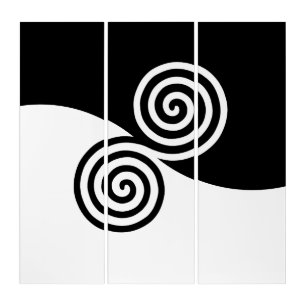 Abstract Art with Spiral Circles in Black & White
